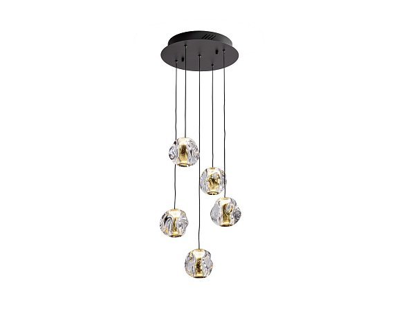 Люстра Zaria 5L- черный/золотой D30 DIM
