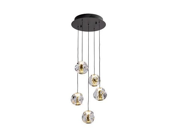 Люстра Zaria 5L- черный/золотой D30 DIM