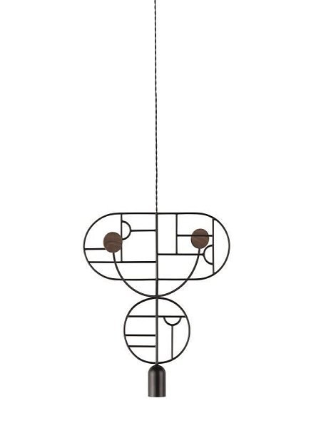 Подвесной светильник Wooden Dots WD07 графит-орех