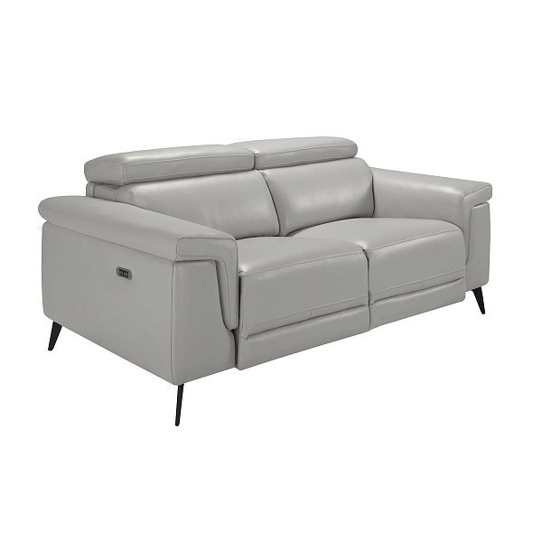 Диван 2-х местный с реклайнером 5319-2P-M5653 /6107 серый кожаный