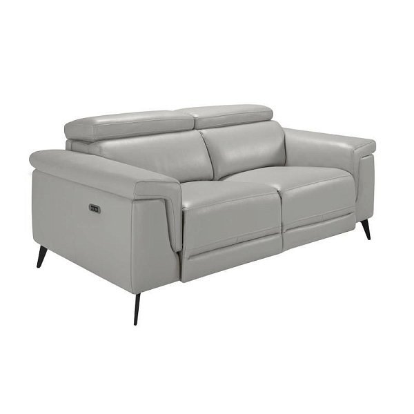 Диван 2-х местный с реклайнером 5319-2P-M5653 /6107 серый кожаный