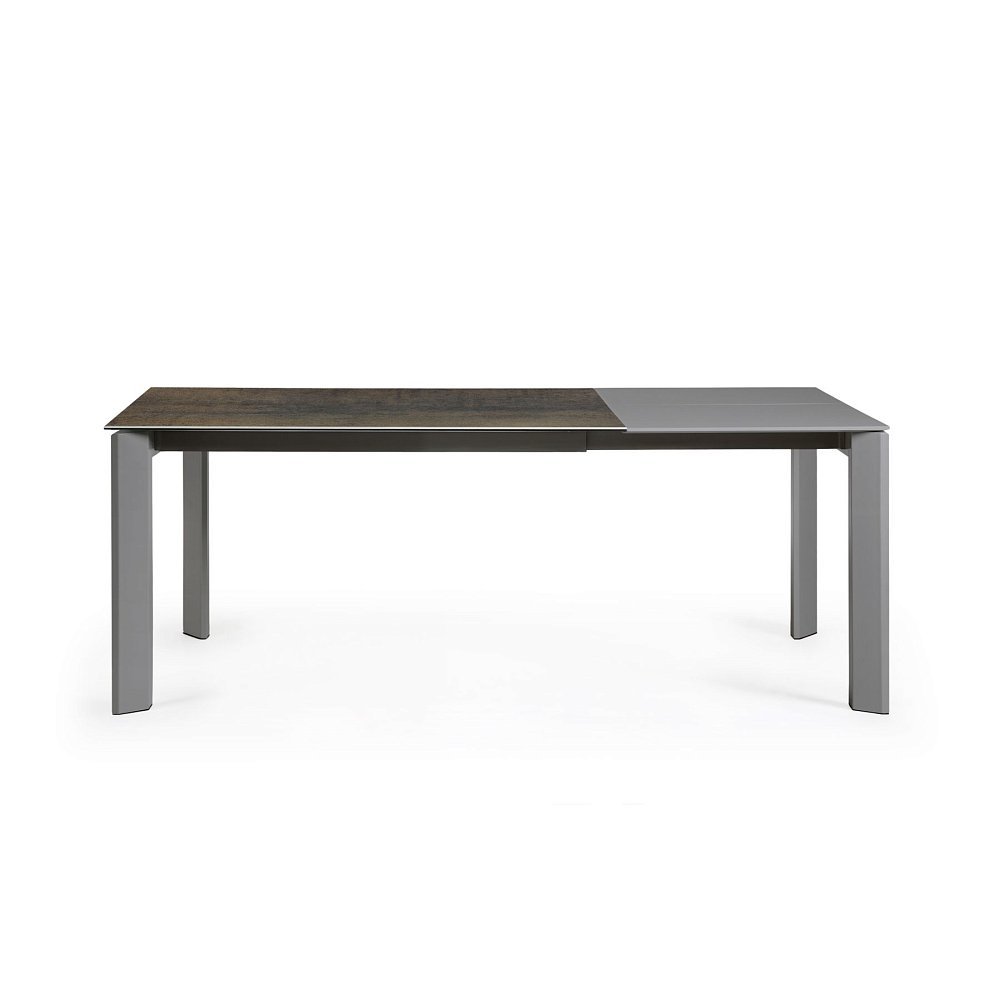 Стол Atta 140 (200) x90 антрацит, темно-коричневый, керамика