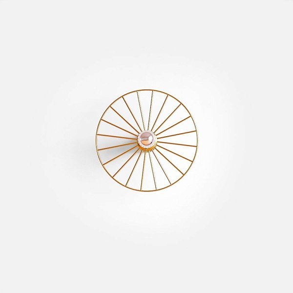 Бра Wheel 30 см золотой + цоколь 5 см золотой