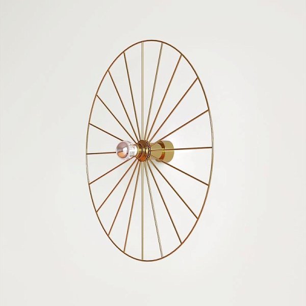 Бра Wheel 60 см золотой + цоколь 15 см золотой