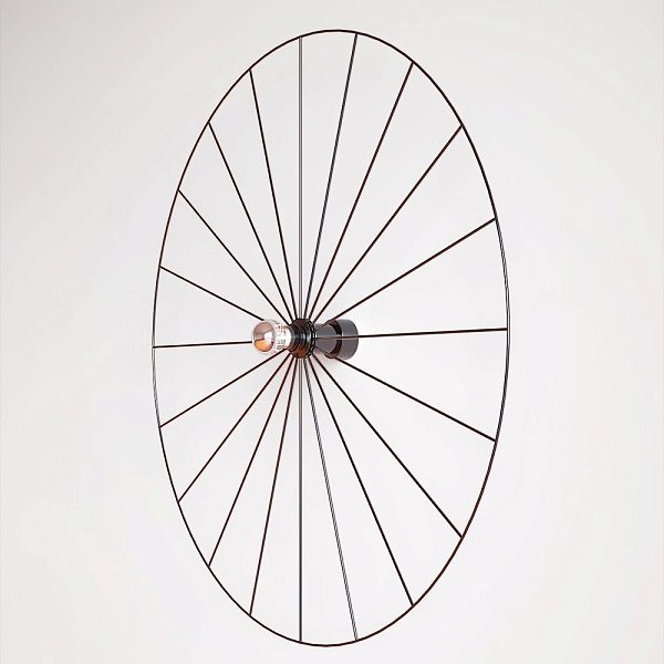 Бра Wheel 90 см черный + цоколь 25 см черный