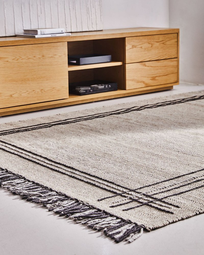 Eneo Ковер с бежевыми и коричневыми кисточками 160 x 230 см