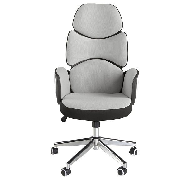 Поворотное офисное кресло 4142/MLM611467 из светло-серой ткани