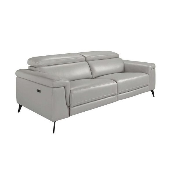 Диван 3-х местный с реклайнером 5319-3P-M5653 /6108 серый кожаный