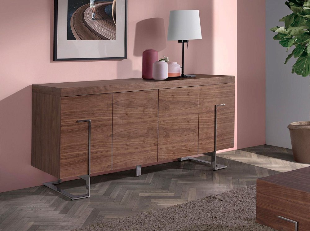 Сервант MK2103SB /3221 из орехового дерева и хромированной стали