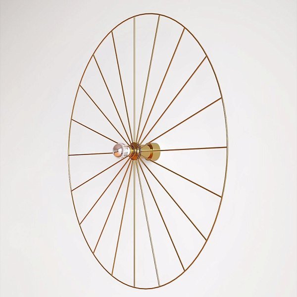 Бра Wheel 90 см золотой + цоколь 5 см золотой