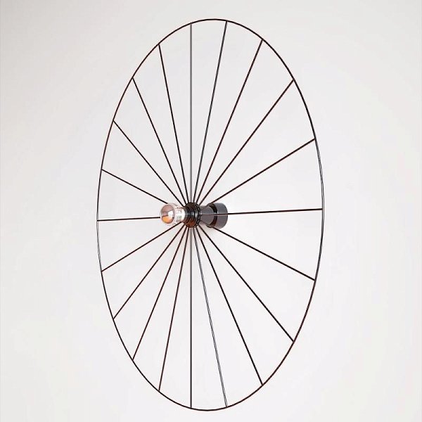 Бра Wheel 90 см черный + цоколь 5 см черный