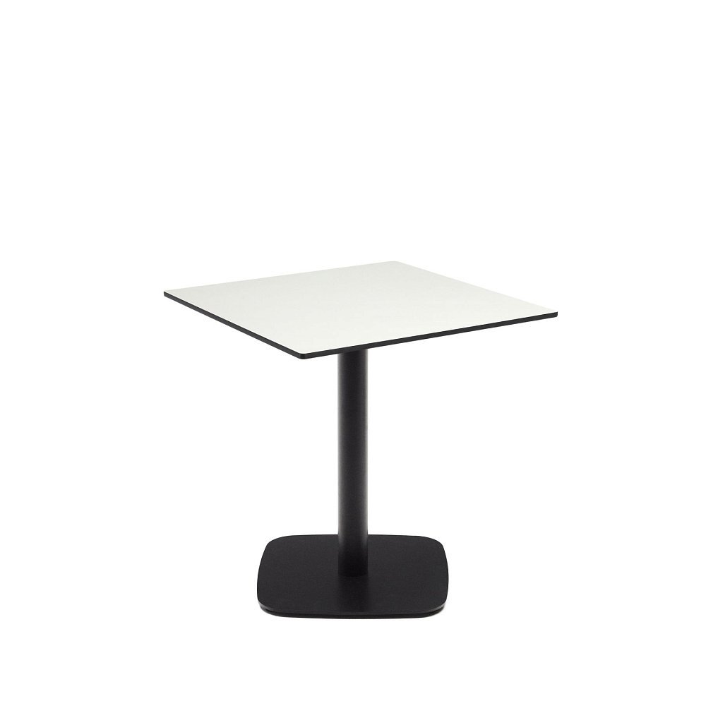 Dina Уличный стол белый на черном металлическом основании 68 x 68 x 70 см
