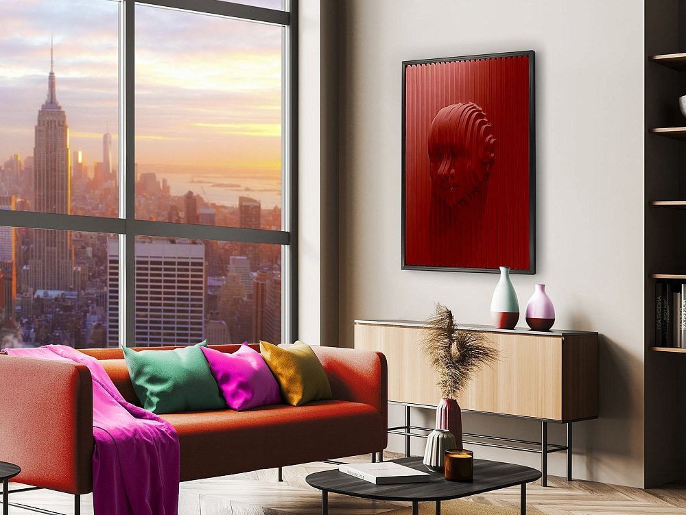 Red Face Картина барельеф из полистирола и МДФ 90X120