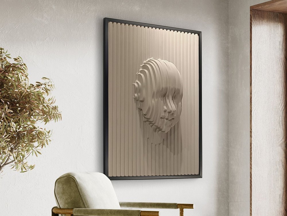 Beige Face Картина барельеф из полистирола и МДФ 90X120