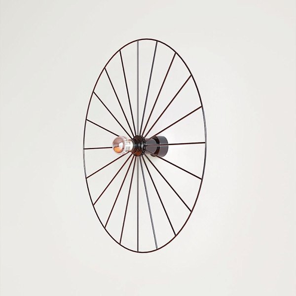 Бра Wheel 60 см черный + цоколь 10 см черный