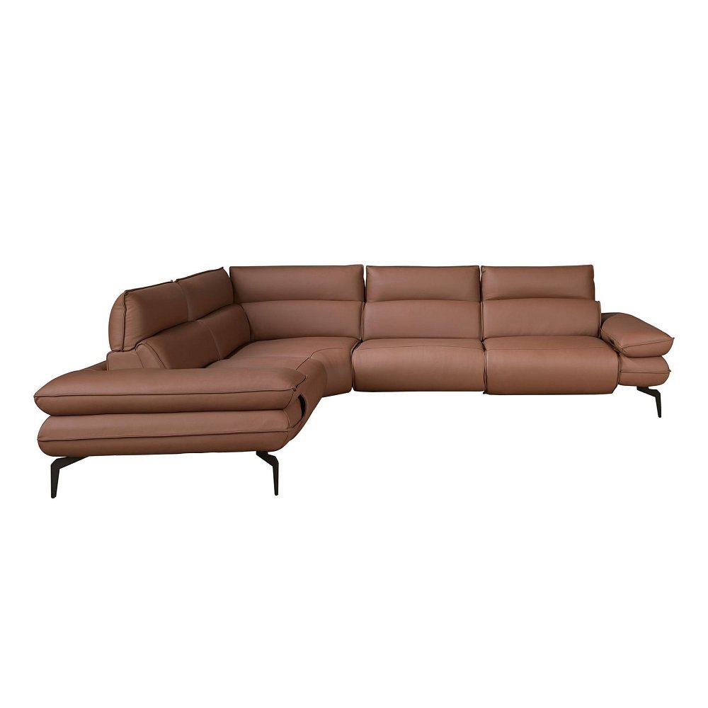 Угловой диван Relax из коричневой кожи, модель 6239