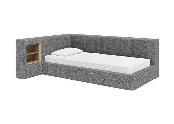 Диван-кровать Cube c нишей M (серый, рогожка)