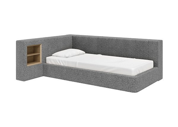 Диван-кровать Cube c нишей M (серый, рогожка)