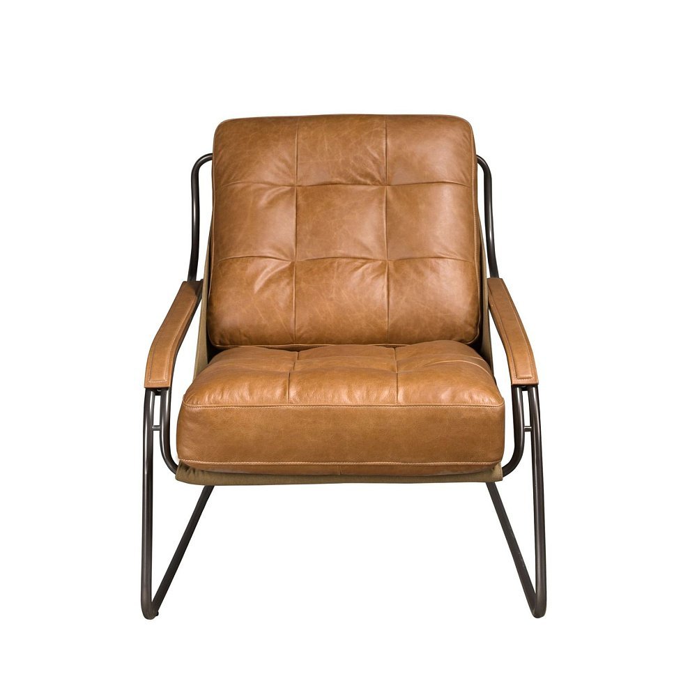 Коричневое кожаное кресло модель 5155