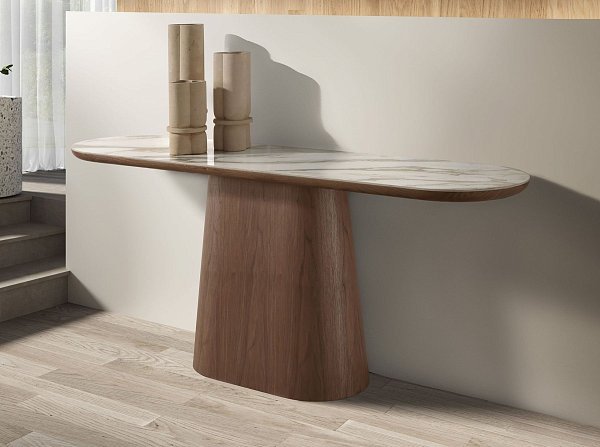 Консоль 3284 из керамики в мраморной отделке и ореха