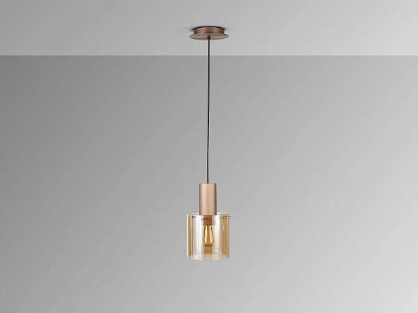 Venize Подвесной светильник 1L медный-янтарный