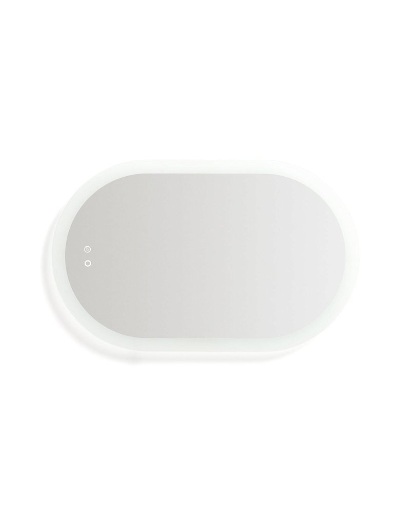Овальное зеркало для ванной Mervi со LED подсветкой и защитой от запотевания 80 x 50 см