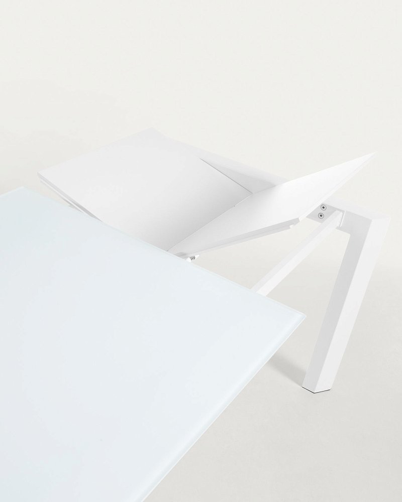 Стол обеденный Atta 120(180)x80 белое стекло