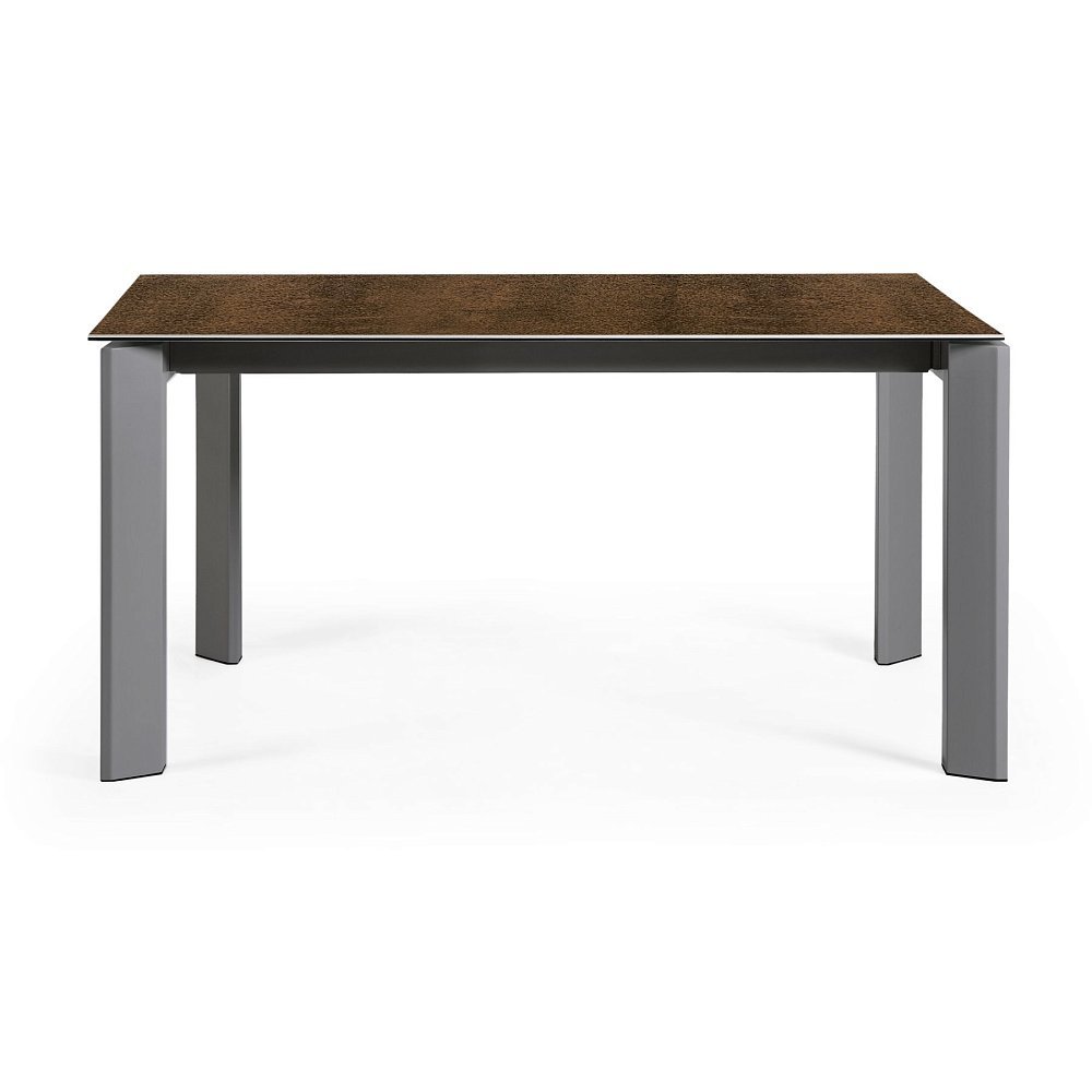 Стол Atta 160 (220) x90 антрацит, коричневый, керамика