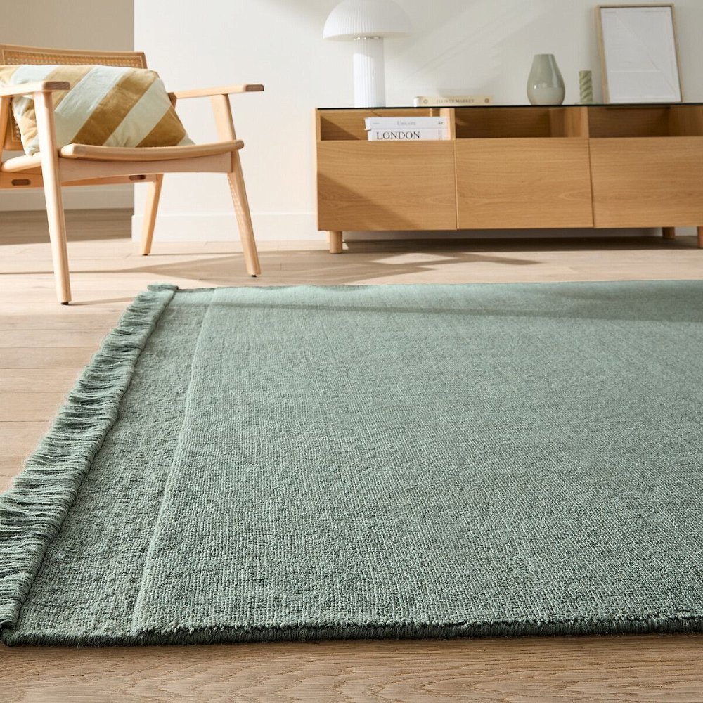 Ковер из шерсти и хлопка Osni 200 x 290 см зеленый