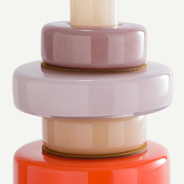 Ваза из выдувного стекла с 5 кольцами В32 см Maveo единый размер разноцветный