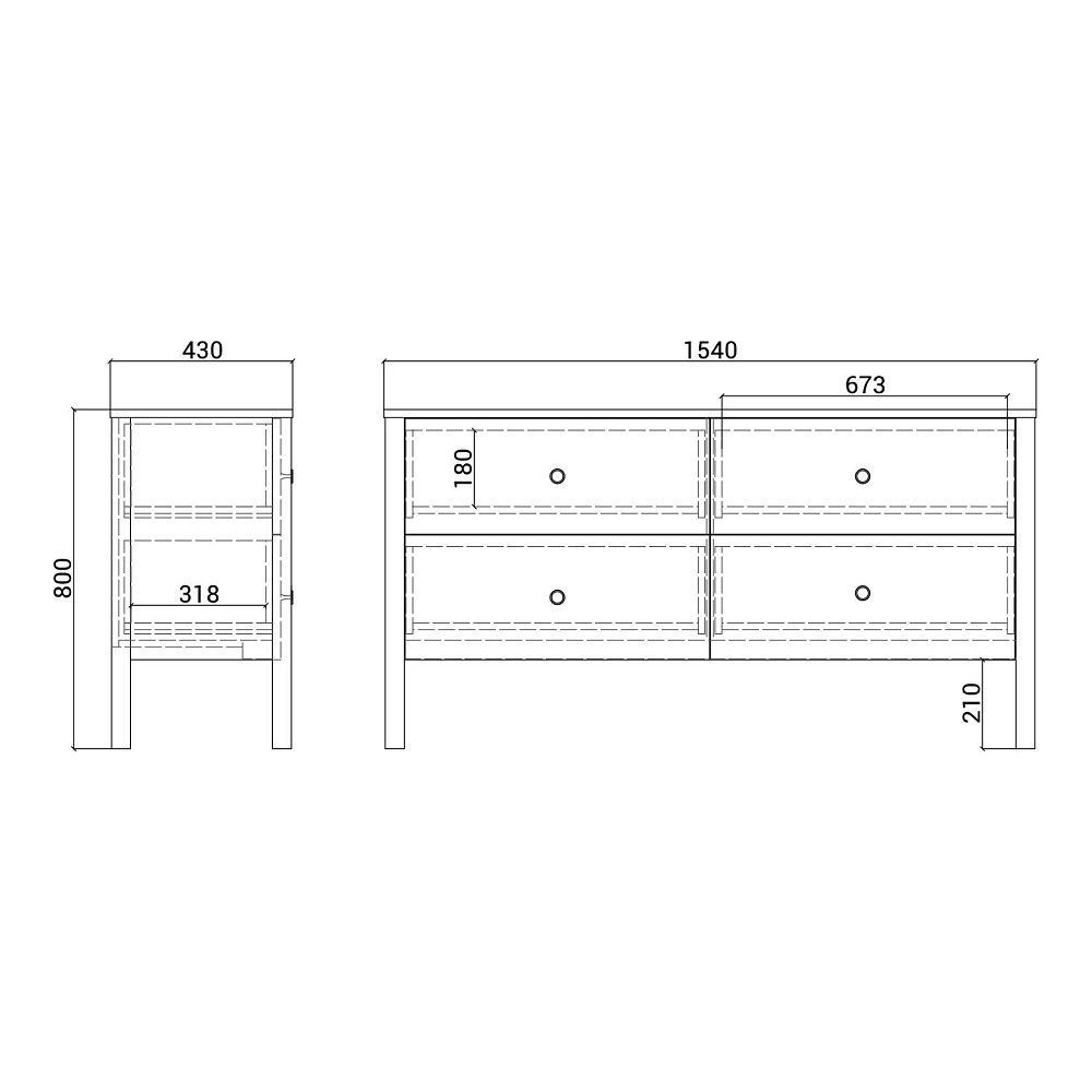 Комод Bergen BG003 платиновый RAL 7036