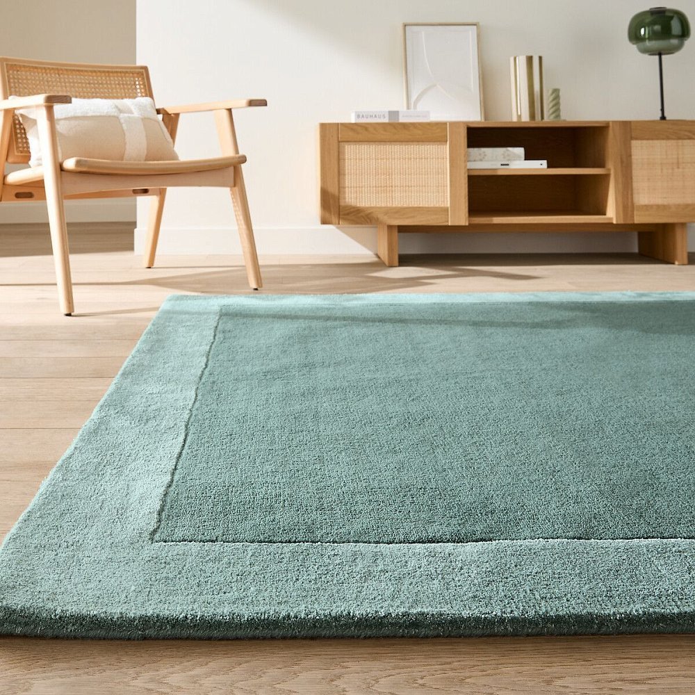 Ковер из шерсти и вискозы Duoma 120 x 170 см зеленый