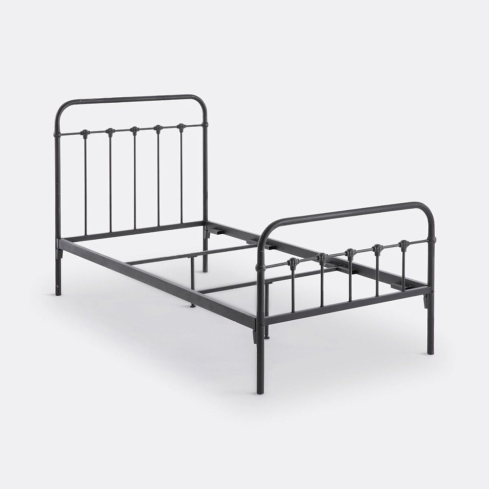 Кровать детская с прутьями Asper 90 x 190 см черный