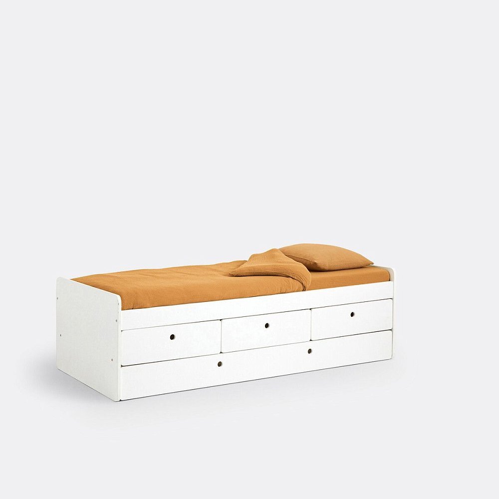 Кровать с ящиками и сеткой SELISA 90 x 190 см белый