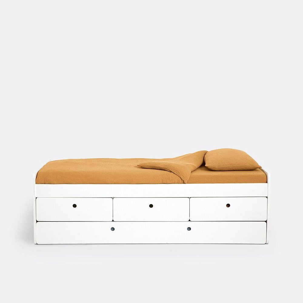 Кровать с ящиками и сеткой SELISA 90 x 190 см белый