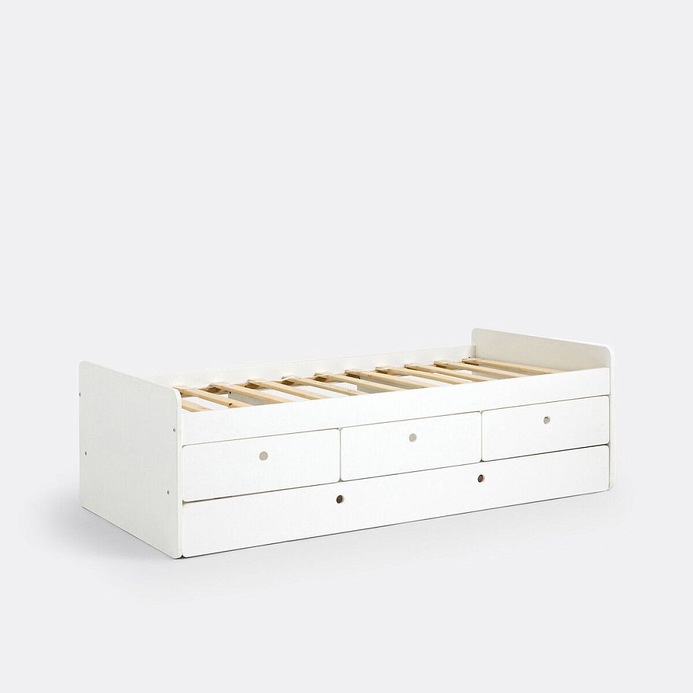 Кровать с ящиками и сеткой SELISA 90 x 190 см белый