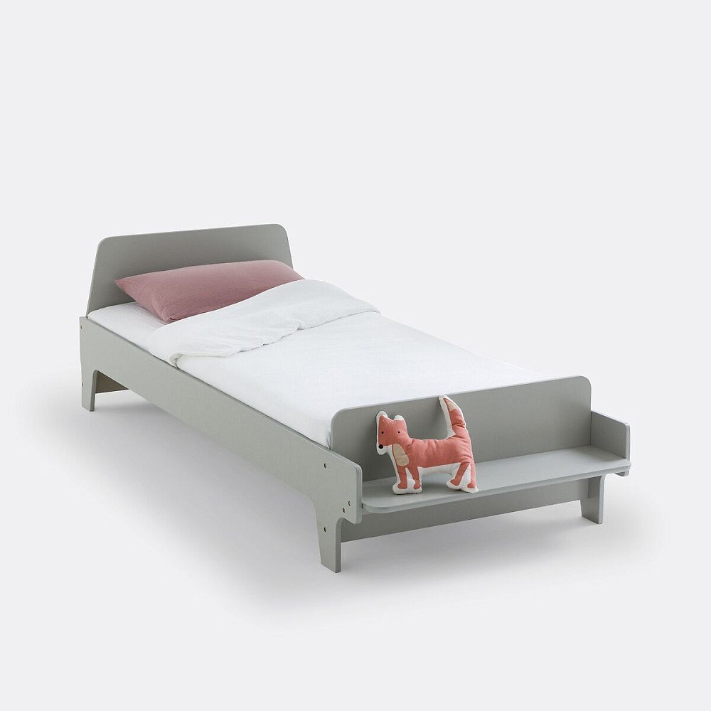 Детская кровать-скамья с основой под матрас Nutto 90 x 190 см серый