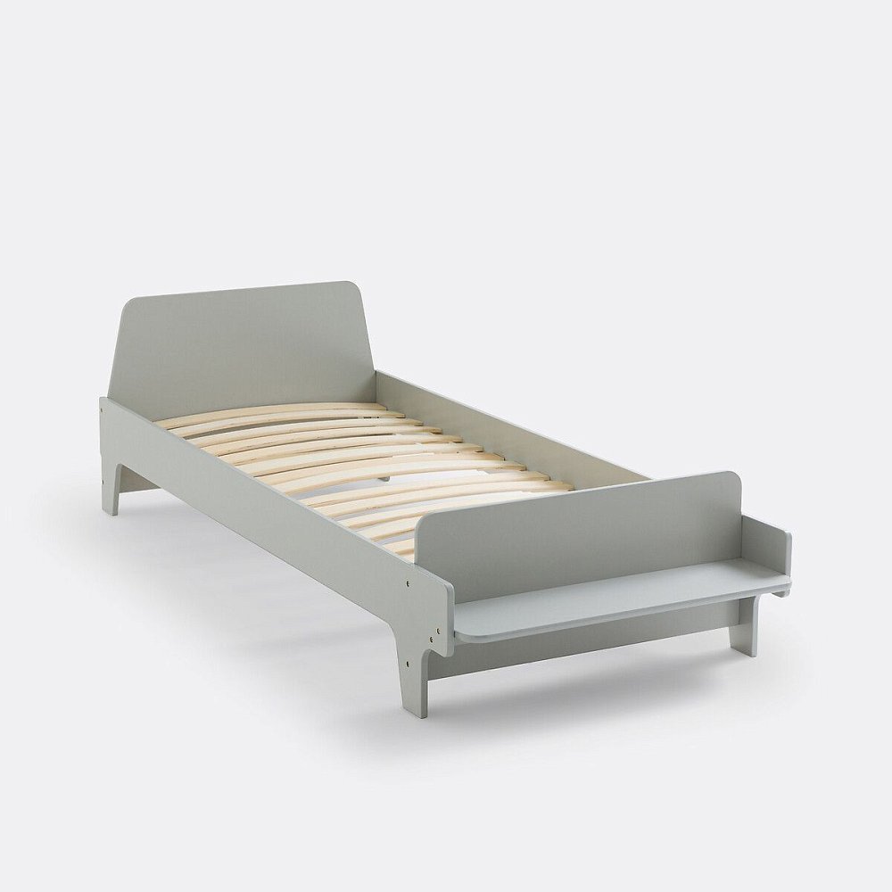 Детская кровать-скамья с основой под матрас Nutto 90 x 190 см серый