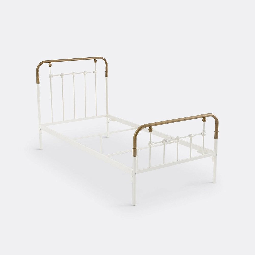 Кровать металлическая Asper 90 x 190 см белый