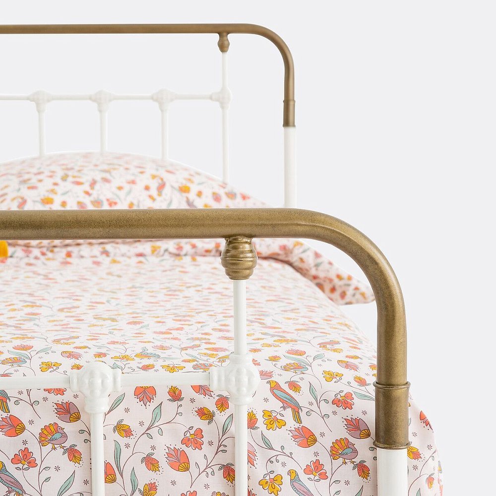 Кровать металлическая Asper 90 x 190 см белый