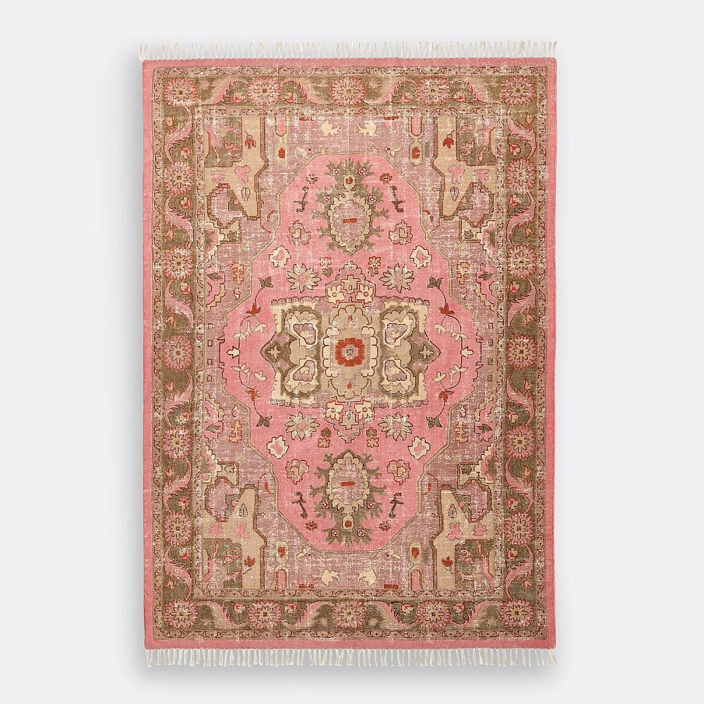 Ковер в винтажном стиле из хлопка Floris 160 x 230 см разноцветный