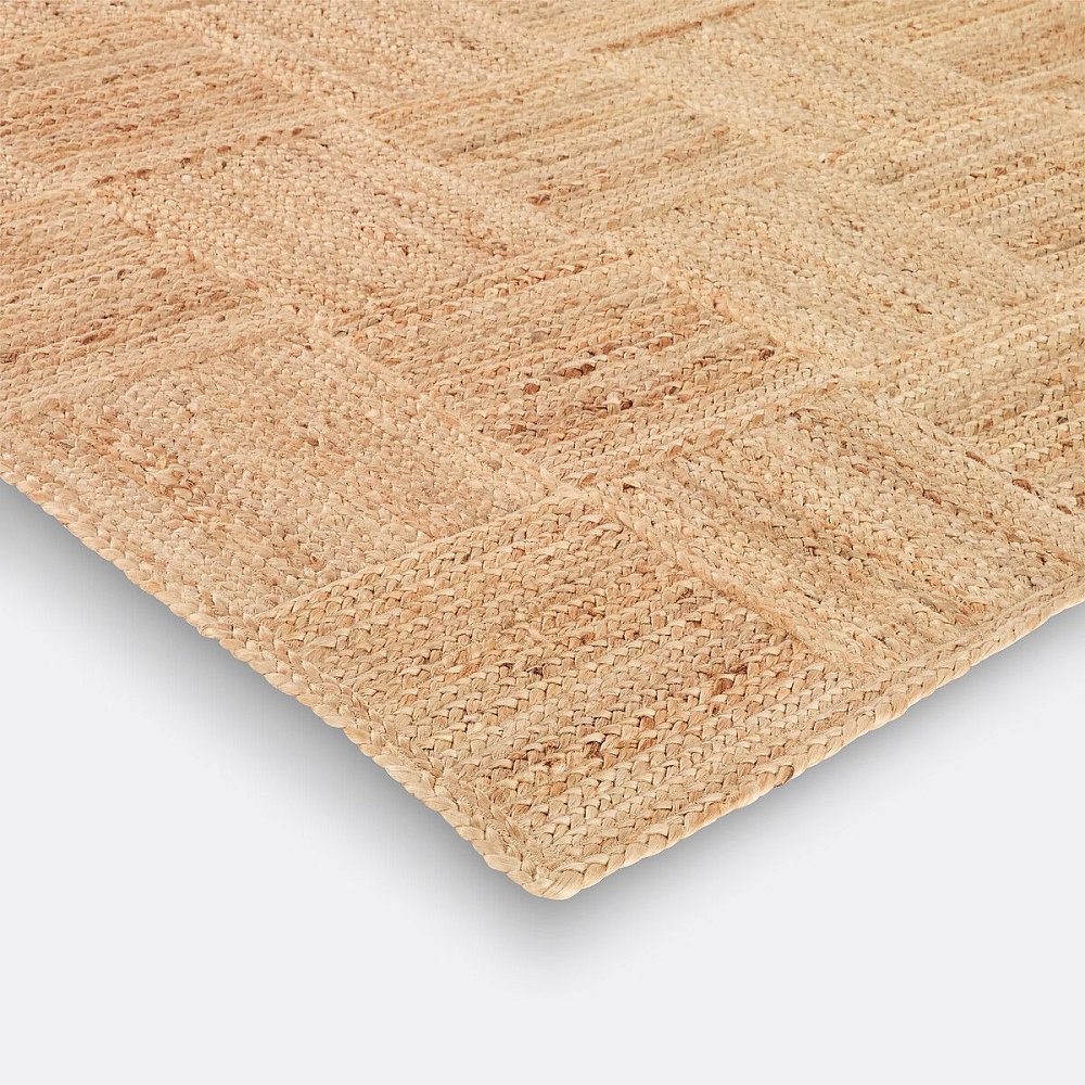 Ковер в клетку из джута Mulfier 160 x 230 см бежевый