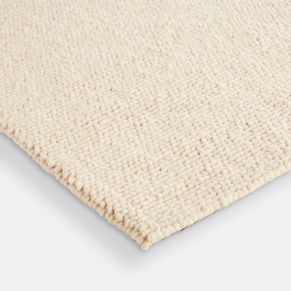 Ковер из 100 шерсти с эффектом трикотажа Diano 200 x 290 см белый