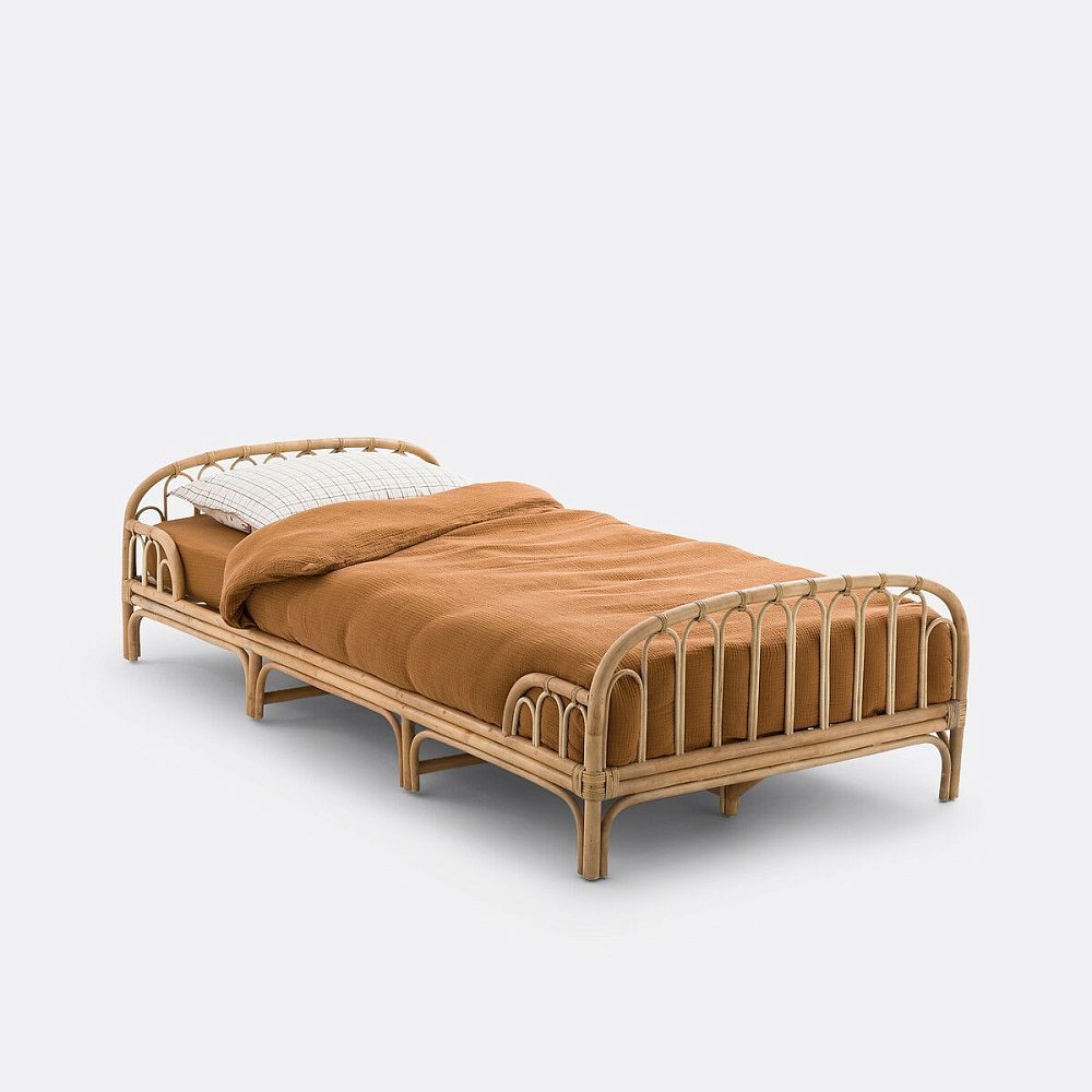 Кровать детская из ротанга Albin 90 x 190 см бежевый