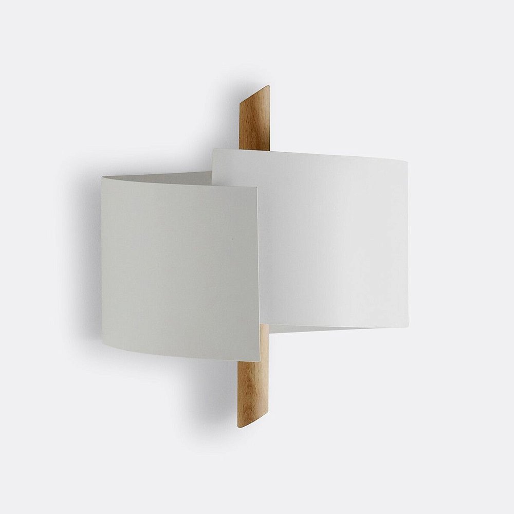 Настенный светильник из металла и бука Stolico Столико единый размер белый