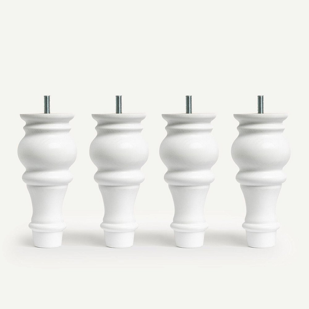 Комплект из 4 ножек для кроватного основания Wigmore Вигмор 15 см белый