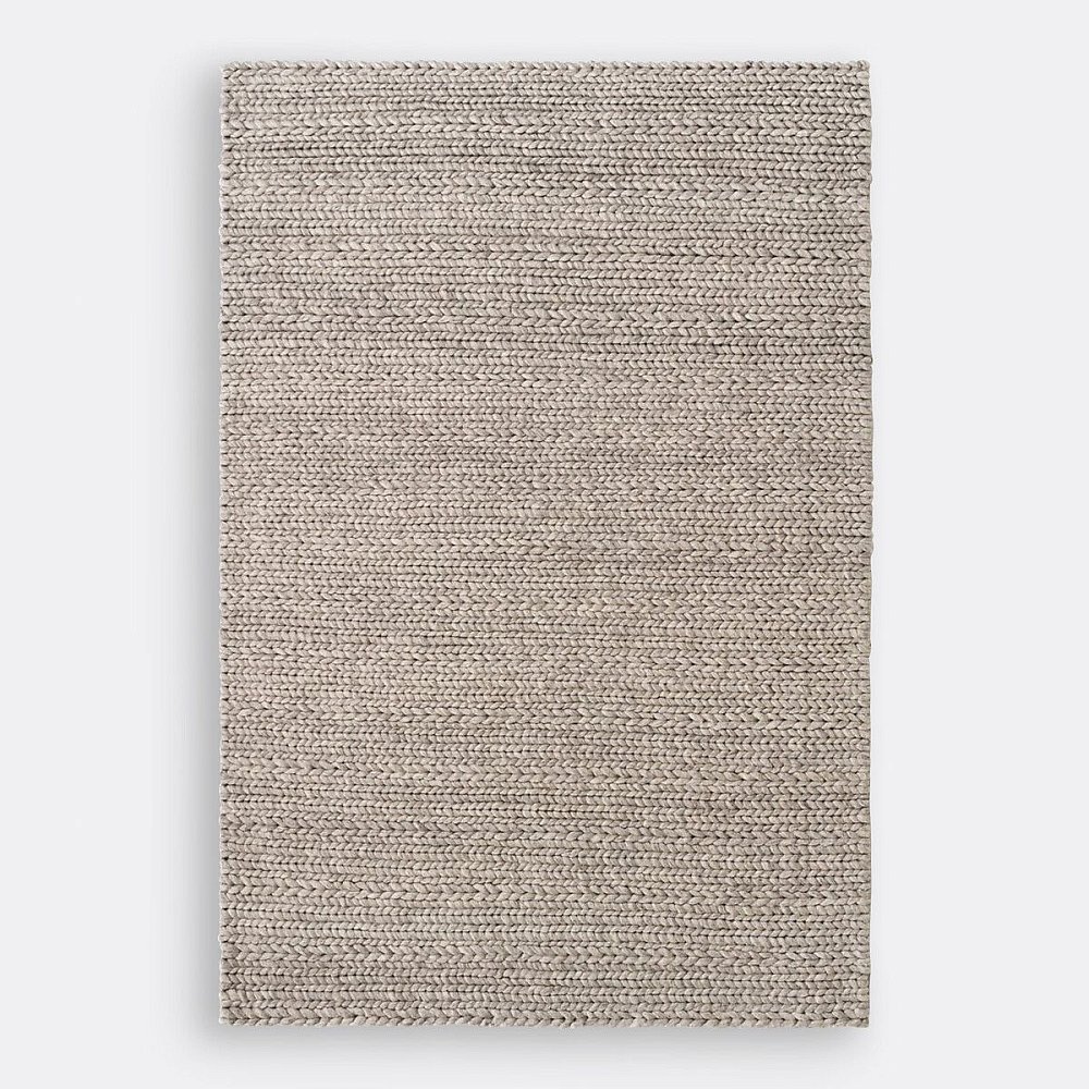 Ковер шерстяной Diano Диано с эффектом вязки 160 x 230 см бежевый