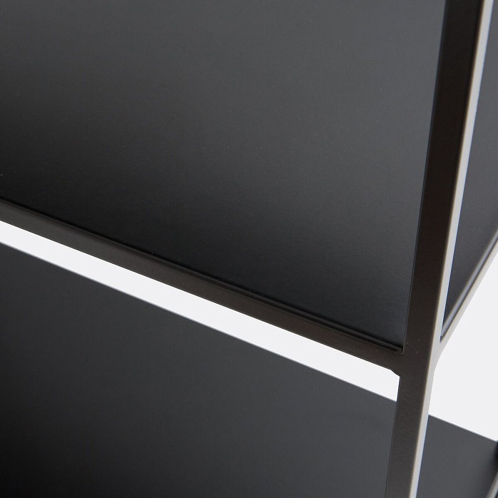 Низкий книжный шкаф стеллаж из стали 2 функции MIVA МИВА единый размер черный