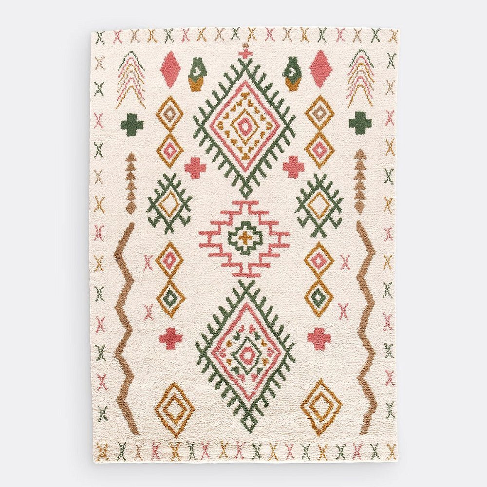 Ковер в берберском стиле из шерсти Tobi 160 x 230 см разноцветный