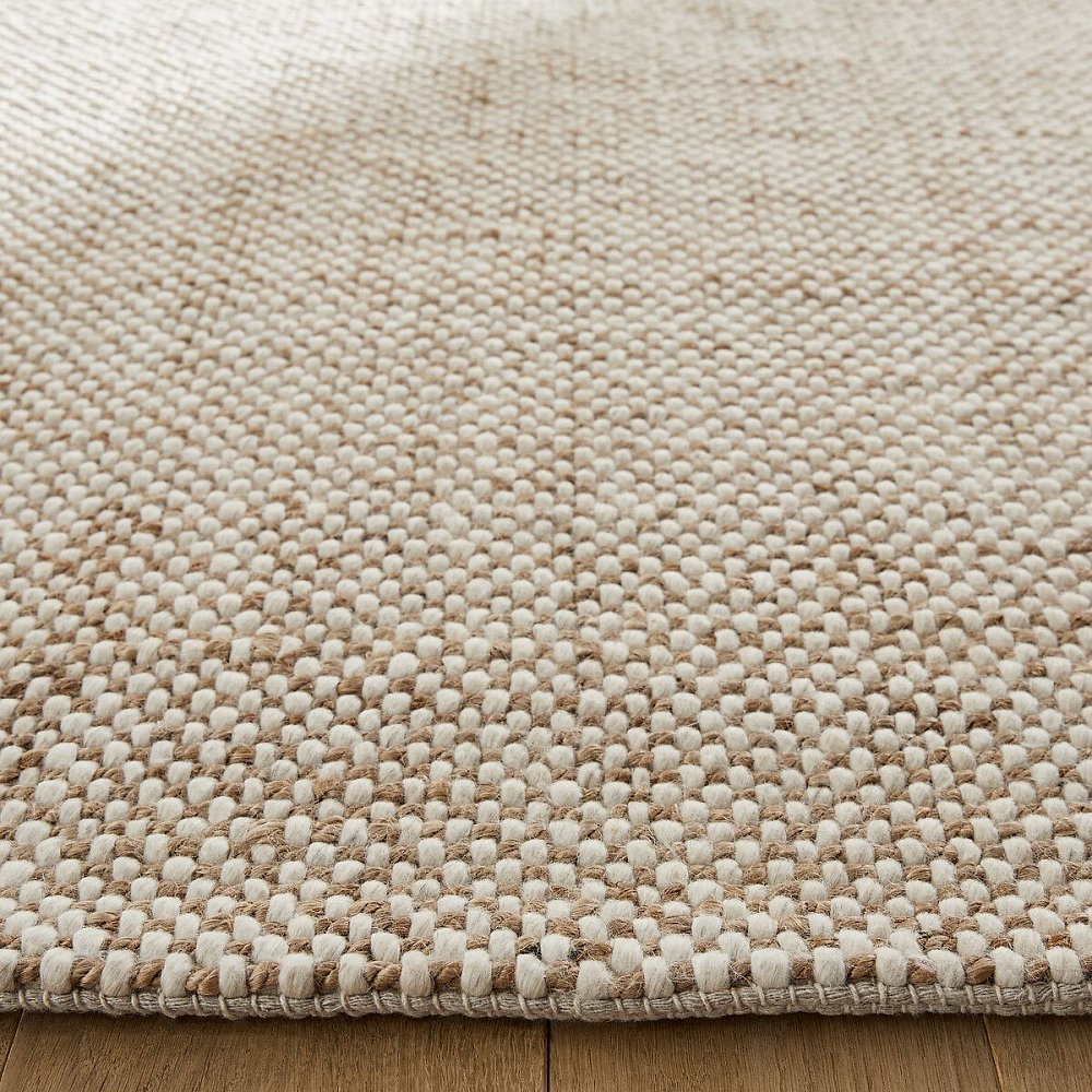 Ковер из шерсти и джута сотканный вручную Ishaan 120 x 180 см бежевый